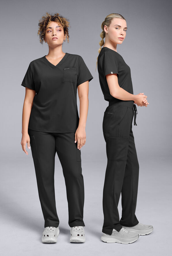 Hypothesis Women's Base V-Neck Tuck-In Scrub Top - Jet Black - 6