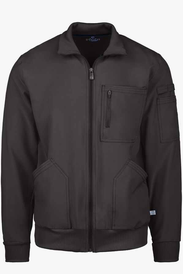 Chaqueta médica Cherokee Infinity con cremallera y 5 bolsillos para hombre - Pewter - 1