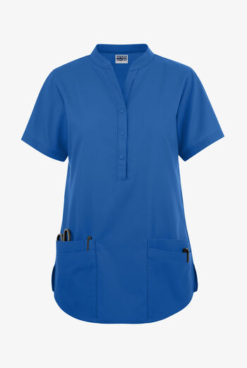 Blusa m&eacute;dica Strictly Scrubs con cuello mao y 6 bolsillos para mujer