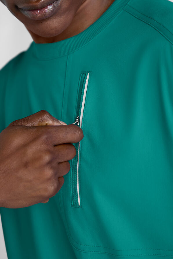 Advantage STRETCH Men's 3-Pocket Crew Neck Scrub Top - Teal - 2