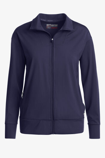 Grey's Anatomy by Barco Knit STRETCH Ease Warm Up Women's 4-Pocket Zip Front Scrub Jacket