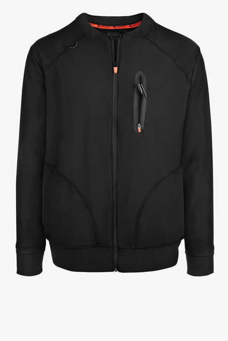 Infinity GNR8 Kinetic Knit Men's 6-Pocket STRETCH Mesh Detail Zip Front Scrub Jacket