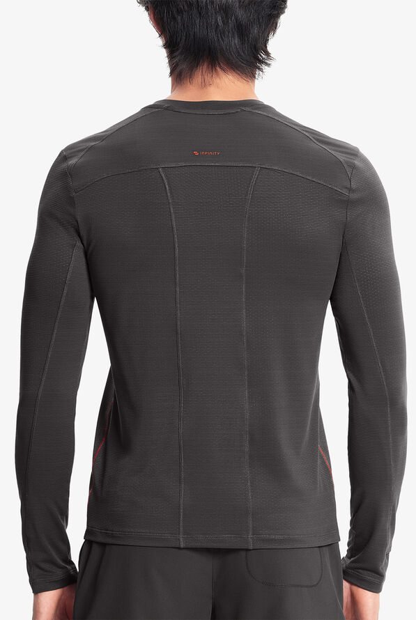 Infinity GNR8 Men's Performance STRETCH Stylized Contrast Seams Long Sleeve Underscrub - Pewter - 2