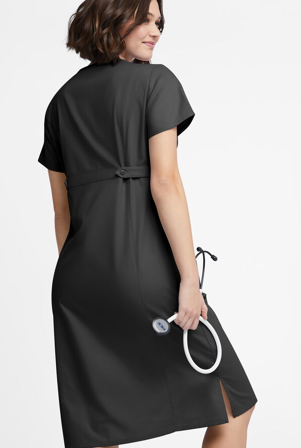 Butter-Soft Originals Women's 4- Pocket V-Neck Empire Waist Dress - Black - 3