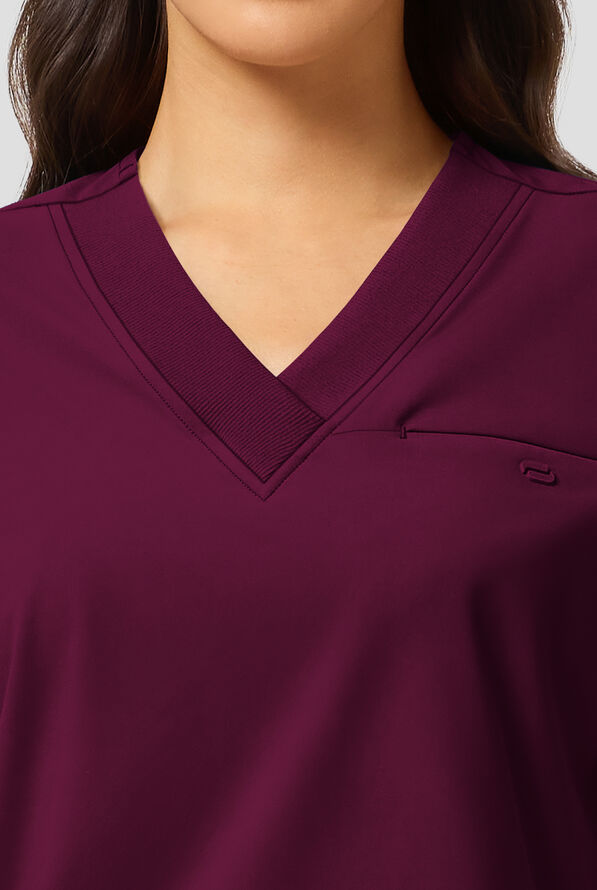 Blusa m&eacute;dica Infinity PURSUIT STRETCH con mangas dolm&aacute;n y 1 bolsillo para mujer - Wine - 2