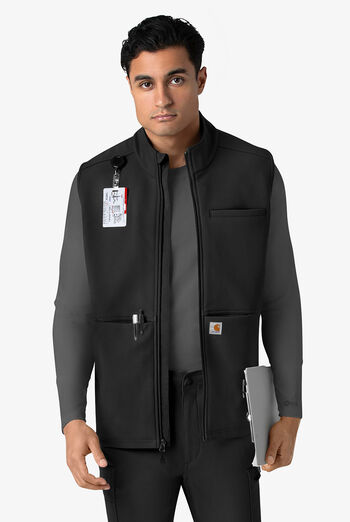 Carhartt Force Rugged Men's 6-Pocket Bonded Fleece Utility Zip Front Scrub Vest