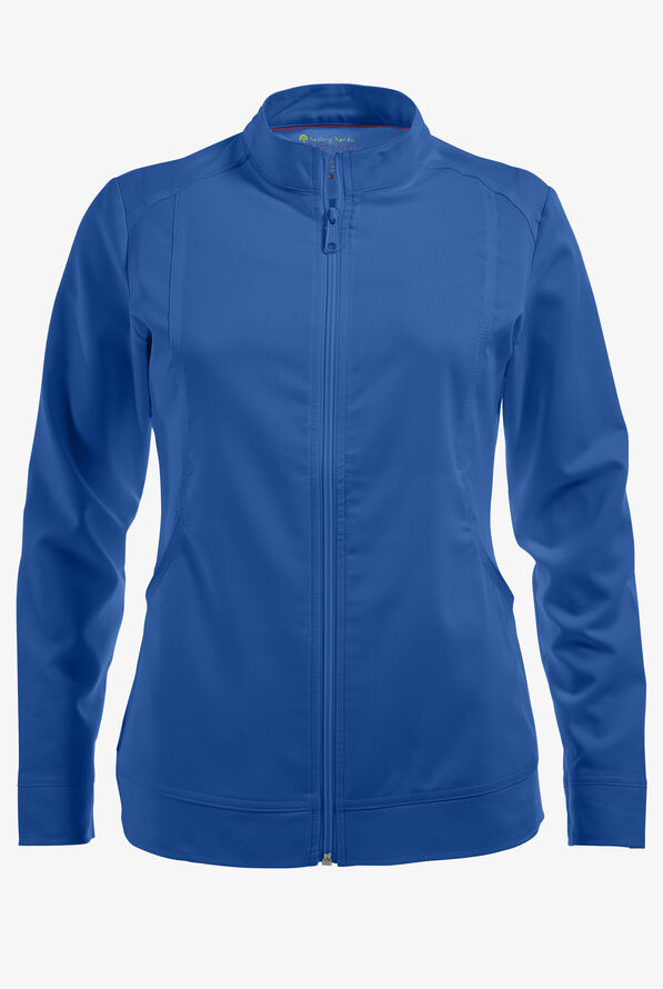 Healing Hands Purple Label Dakota Women's 2-Pocket STRETCH Scrub Jacket - Royal - 1