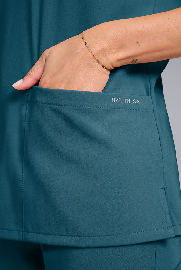Hypothesis Women's Base 3 Pocket V-Neck Scrub Top - Caribbean Blue - 6