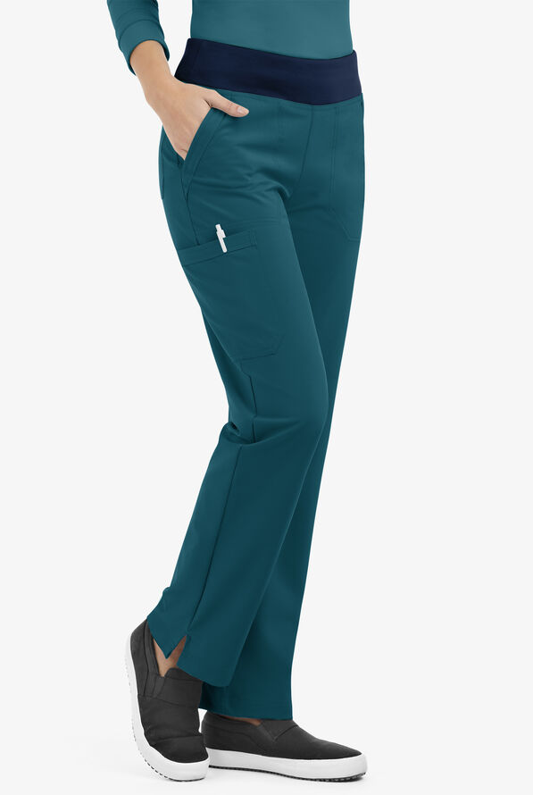 Pantalón médico Easy STRETCH tall Sienna estilo yoga con 5 bolsillos para mujer - Caribbean Blue/Navy - 1