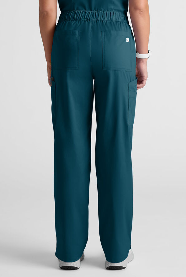 Pantal&oacute;n m&eacute;dico Butter-Soft STRETCH estilo cargo con bragueta y 10 bolsillos para mujer - Caribbean Blue - 5