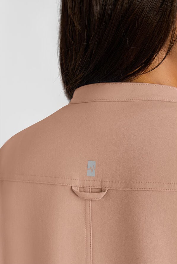 Easy STRETCH Bella Women's 1-Pocket Henley Scrub Top - Warm Terrazzo - 5