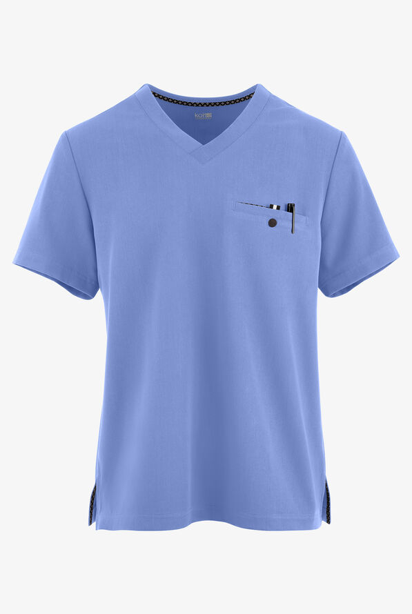 Camisa médica koi Next Gen On Call con cuello en V y 1 bolsillo para hombre - True Ceil - 1