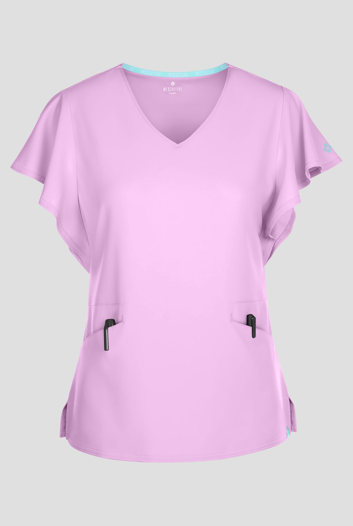 Blusa médica Med Couture Insight con cuello en V y mangas