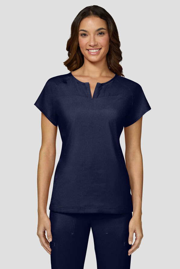 koi Lite&trade; Lilias Women's 2-Pocket Sweetheart Notch Neck Scrub Top - Navy - 2