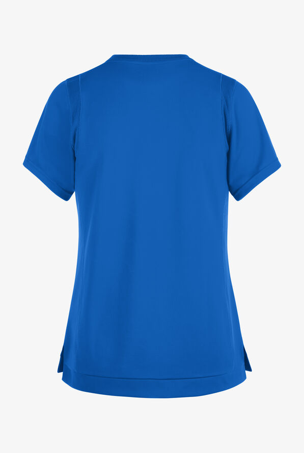 Wink Renew Knit Women's 2-Pocket STRETCH Rib-Knit Crew Neck Scrub Top - Royal - 2