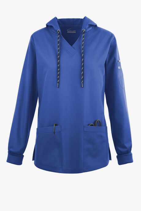 Sudadera médica manga larga Butter-Soft Originals con capucha y 5 bolsillos para mujer