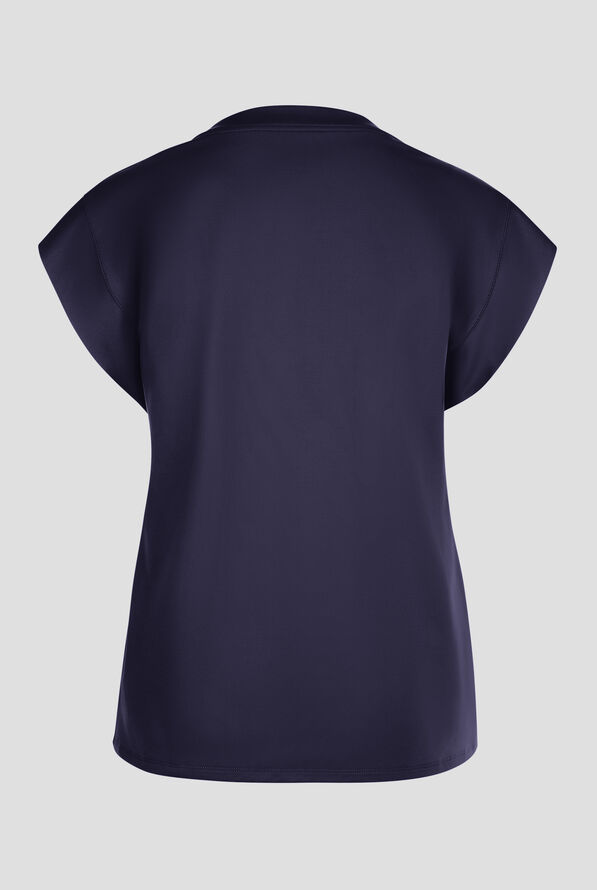 Cherokee Achieve Women's 1-Pocket STRETCH Raglan Sleeve Crew Neck Knit Scrub Top - Navy - 3