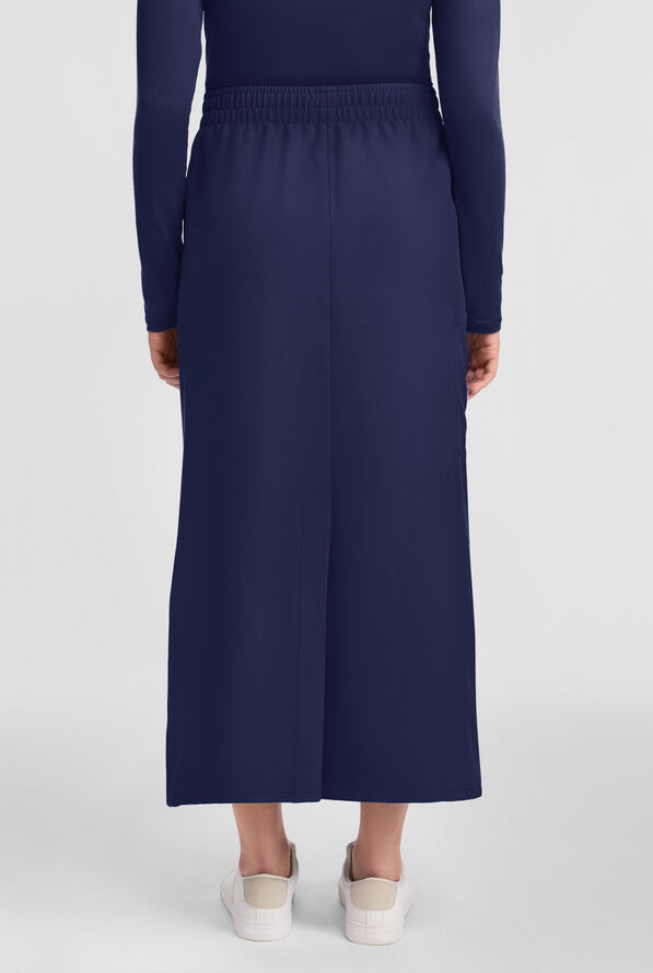 Cherokee Workwear Originals Ultra Women's 3-Pocket Pull-On Maxi Scrub Skirt - Navy - 4