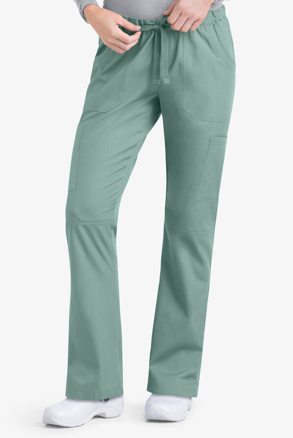UA Best Buy Scrubs Women's 6-Pocket Drawstring Cargo Pants - Seaspray - 1