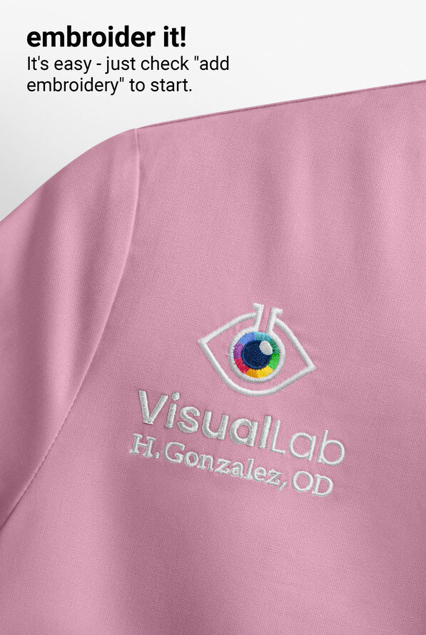 Blusa m&eacute;dica Butter-Soft STRETCH con cuello en V y 2 bolsillos para mujer - Cherry Blossom - 6