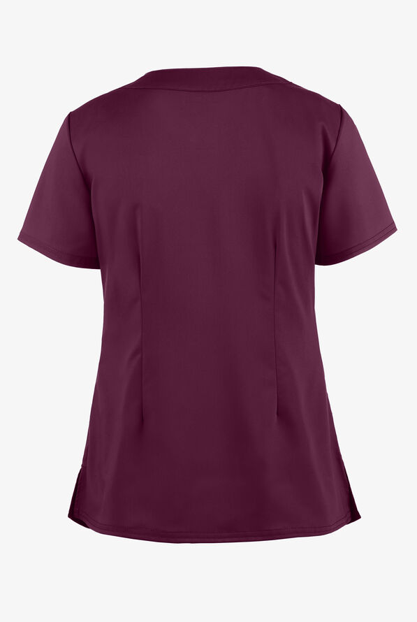 Healing Hands Purple Label Jane Women's 2-Pocket STRETCH Scrub Top - Wine - 3