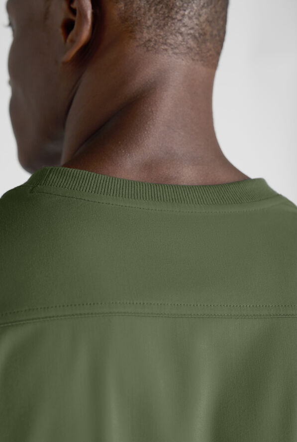 Advantage STRETCH Men's 3-Pocket Crew Neck Scrub Top - Light Olive - 5