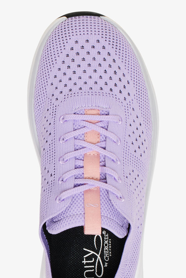 Infinity Women's Everon Knit Wild Orchid White Athletic Lace Up Nursing Shoes - null - 2