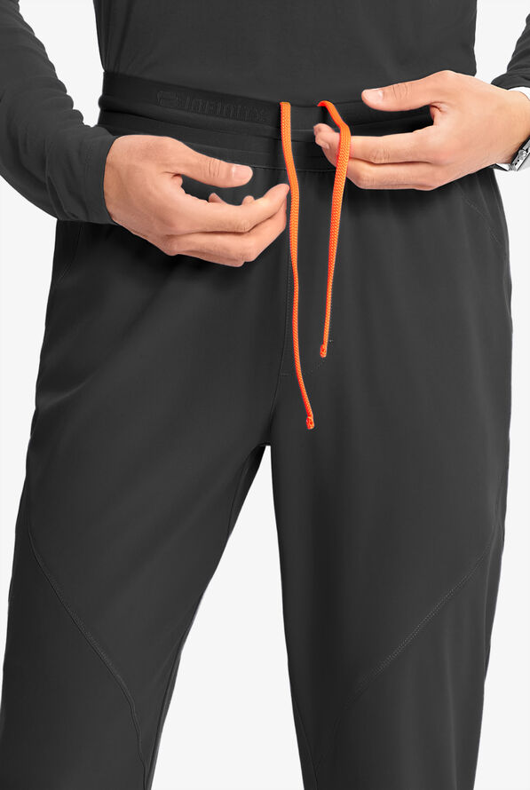 Pantal&oacute;n m&eacute;dico Infinity GNR8 STRETCH estilo cargo jogger con cord&oacute;n interior y 4 bolsillos para hombre - Black/Vivid Orange - 3