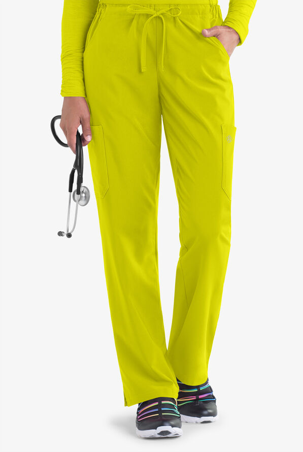 Pantalón médico Easy STRETCH Tall Eden con cordón y 4 bolsillos para mujer - Cyber Lime - 1