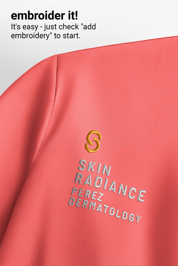 Cherokee Achieve Women's 2-Pocket STRETCH Knit V-Neck Scrub Top - True Coral - 8