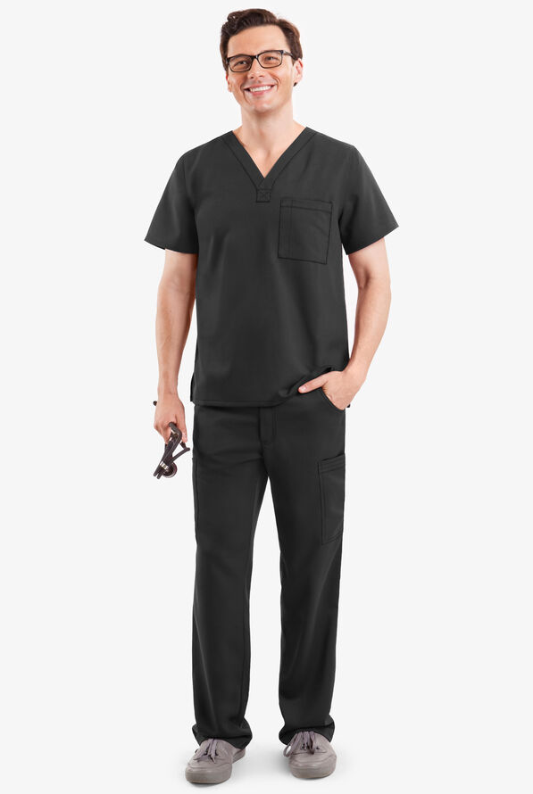 Camisa m&eacute;dica Healing Hands Blue Label James con cuello en V y 1 bolsillo para hombre - Black - 2