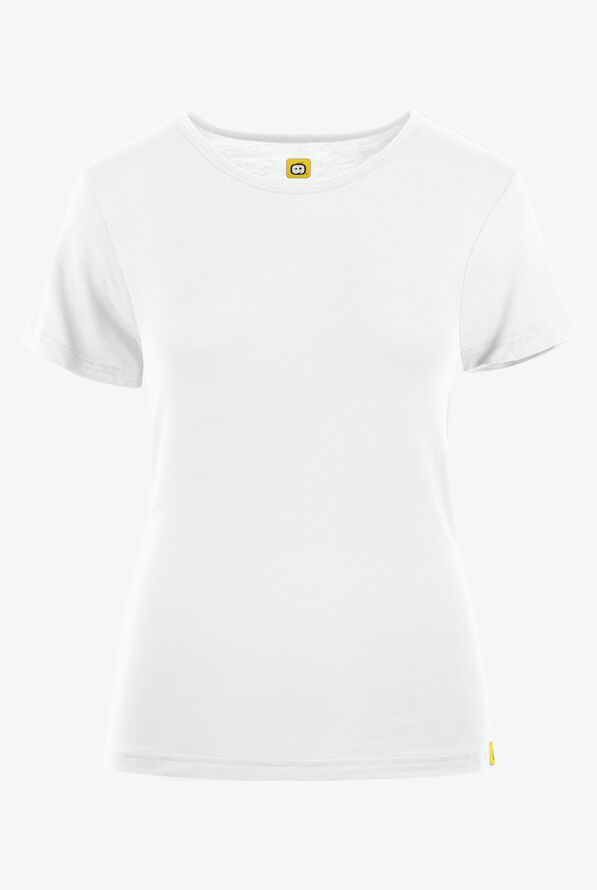 Wink Layers Women's STRETCH Silky Short Sleeve Knit Underscrub - White - 1