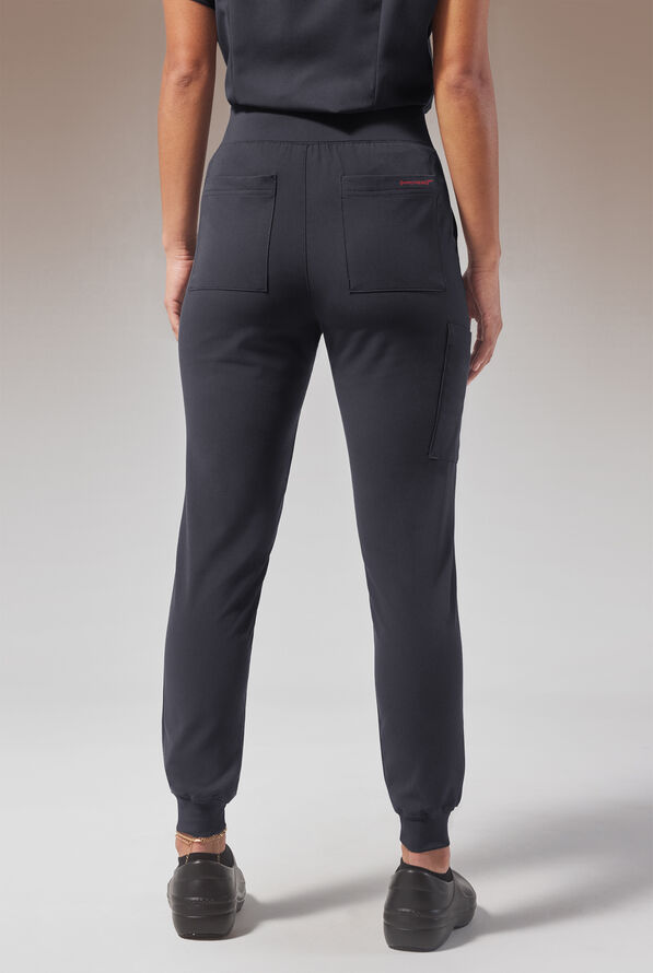 Hypothesis (RED) Base Women's 6-Pocket STRETCH Jogger Scrub Pant - Pewter - 4