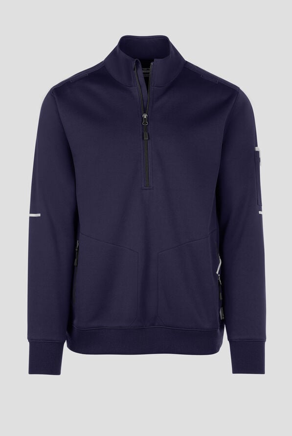 Carhartt Rugged Flex FLD & RSCU Men's 4-Pocket STRETCH Ripstop Half Zip Scrub Jacket - Dark Navy - 1