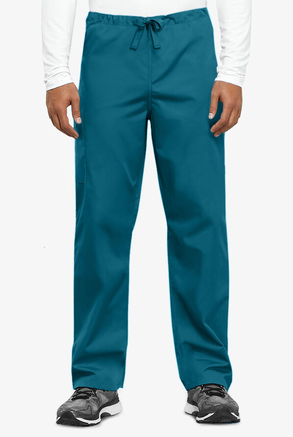 Cherokee Workwear Unisex 3-Pocket Drawstring Scrub Pants - Caribbean Blue - 1