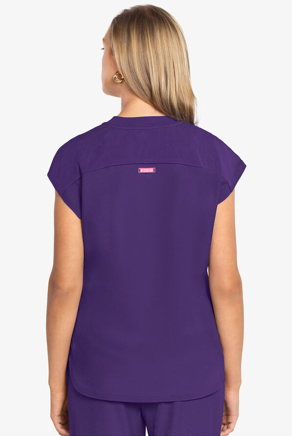 Med Couture Amp Women's 2-Pocket STRETCH Tuck in Dolman Crew Neck Scrub Top - Purple Surge - 4