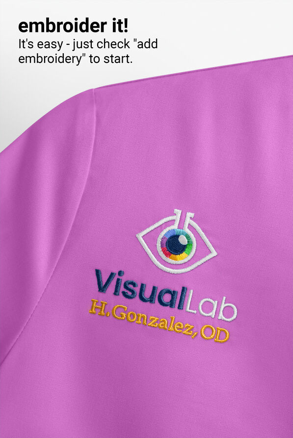 Zavate Ava Therese Piper Women's 2-Pocket STRETCH Dolman Sleeve Mandarin Collar Scrub Top - Power Purple - 4