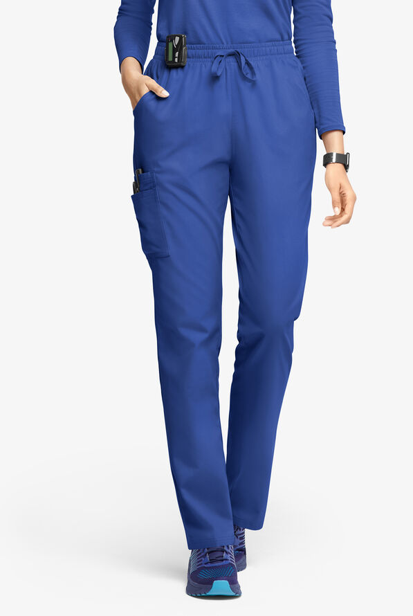 Pantalón médico Butter-Soft Originals de tiro natural estilo cargo con piernas rectas y 8 bolsillos para mujer - Galaxy - 1