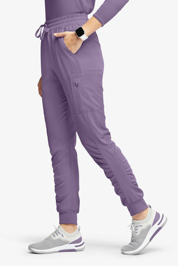 Pantal&oacute;n m&eacute;dico WhisperLite Calla estilo cargo con pierna fruncida y 6 bolsillos para mujer