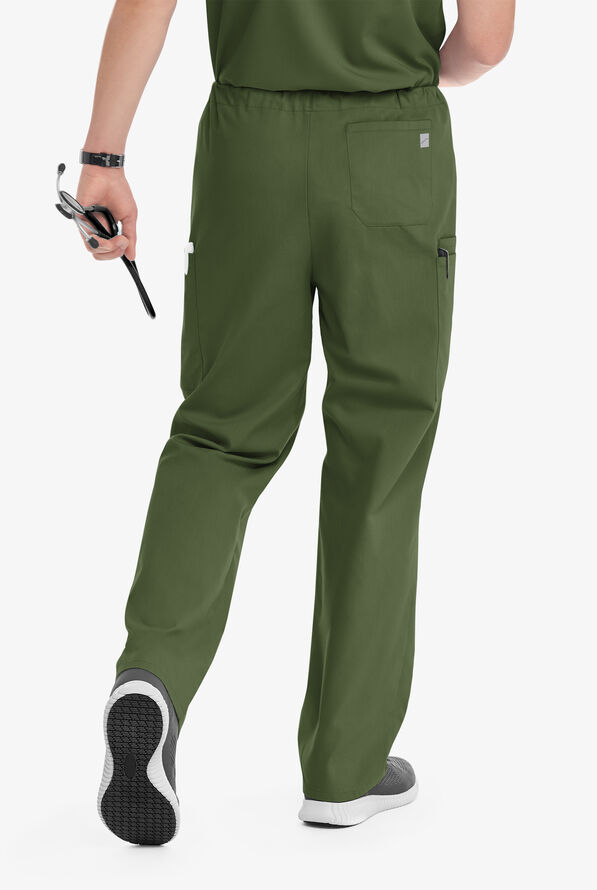 Butter-Soft Core Scrubs Unisex 4-Pocket Cargo Drawstring Scrub Pants- New and Improved - Olive - 3