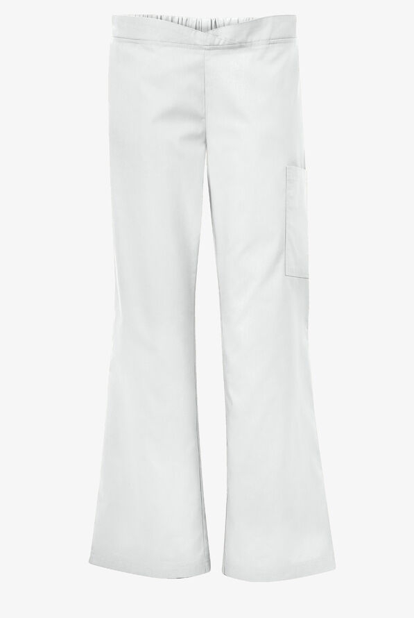Butter-Soft Core Women's 4-Pocket Front Crossover Waistband Scrub Pants - Tall - White - 4