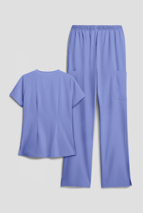 Easy STRETCH Women's 8-Pocket Scrub Set - Ceil Blue - 2