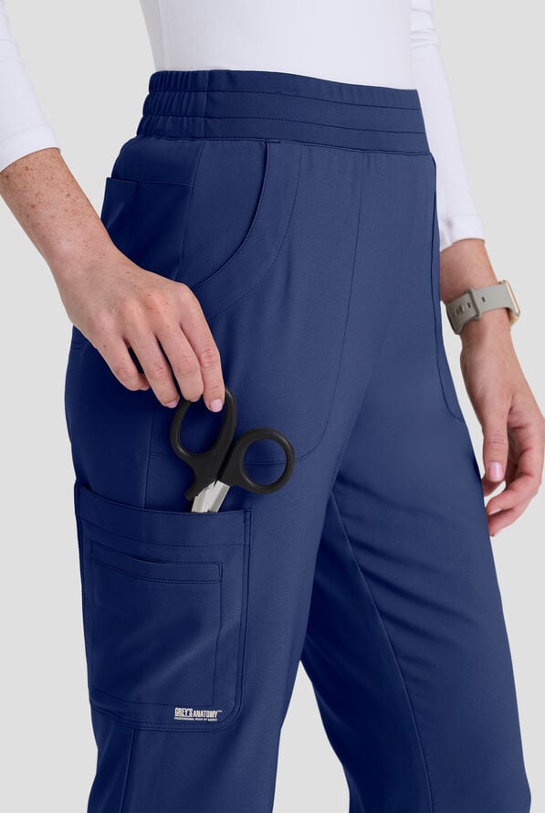 Grey's Anatomy by Barco Evolve STRETCH Sky Women's 6-Pocket Flare Leg Scrub Pant - Indigo - 3