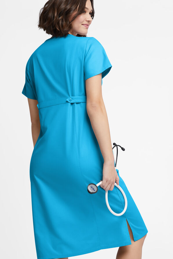 Butter-Soft Originals Women's 4- Pocket V-Neck Empire Waist Dress - Turquoise - 3