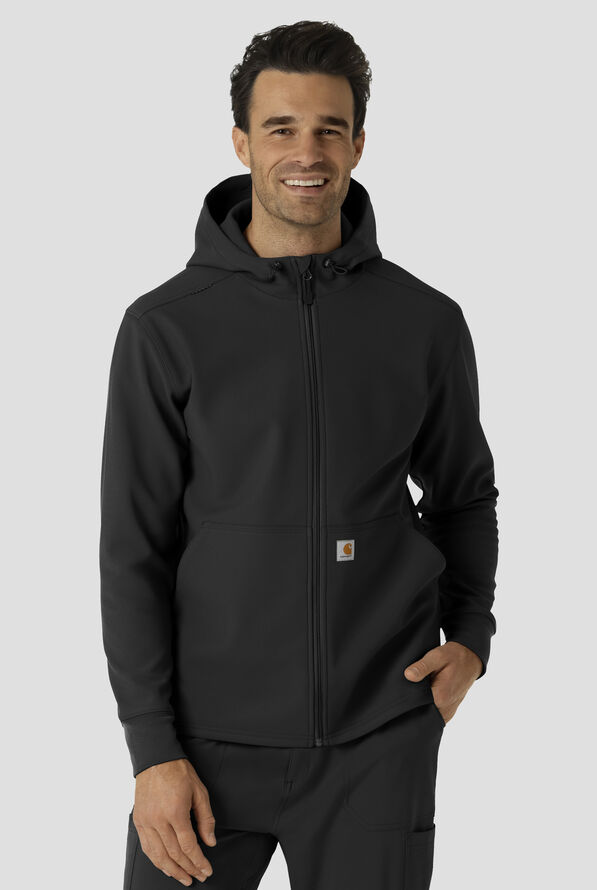 Chaqueta m&eacute;dica con capucha Carhartt Force Rugged de felpa doble capa con cremallera y 3 bolsillos para hombre - Black - 2