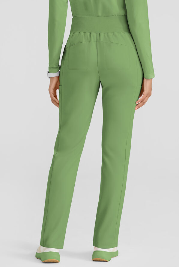 Pantalón médico Grey's Anatomy by Barco Spandex Renee STRETCH Petite de tiro alto con piernas rectas y 6 bolsillos para mujer - Sweet Basil - 3