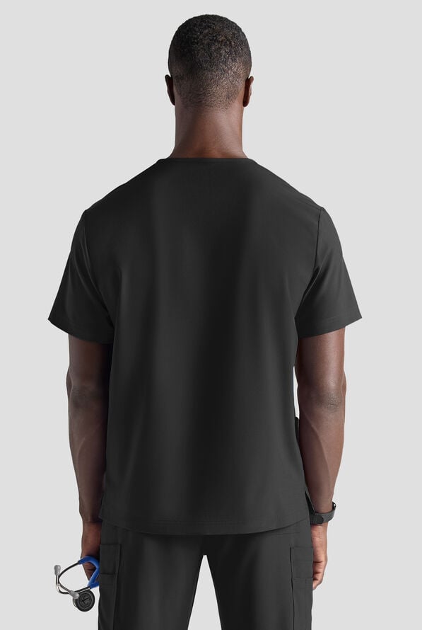 Easy STRETCH Men's 6-Pocket V-Neck Scrub Top - Onyx Black - 2
