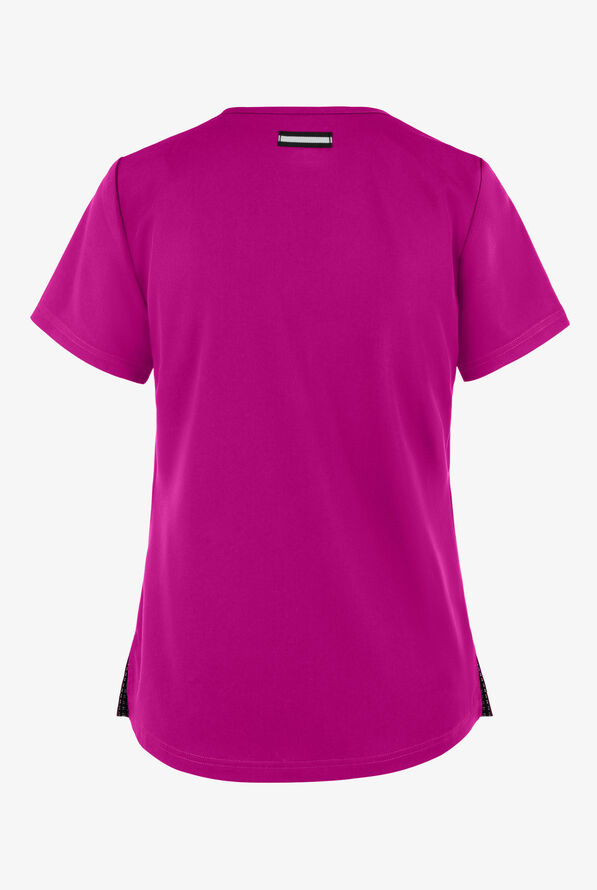 koi Next Gen Ready to Work Women's 1-Pocket STRETCH V-Neck Scrub Top - Azalea Pink - 2