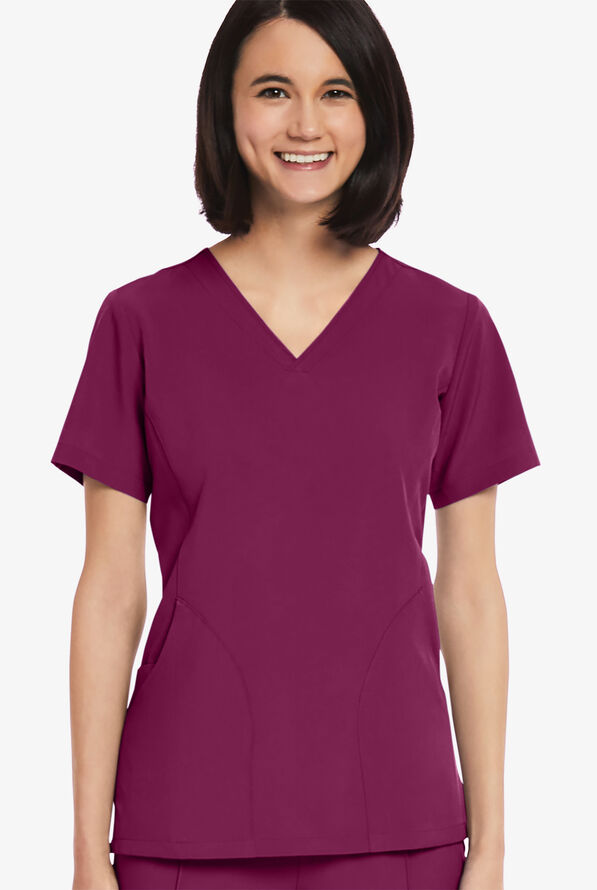Maevn Matrix Impulse Women's 3Pocket STRETCH Curved VNeck Scrub Top