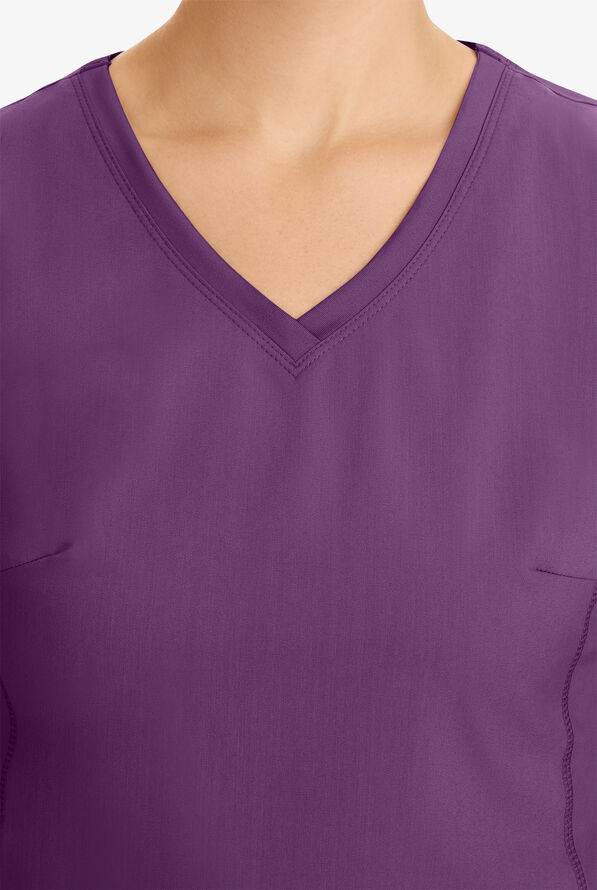 Healing Hands Purple Label Juliet Women's 2-Pocket STRETCH Princess Seam Scrub Top - Eggplant - 5